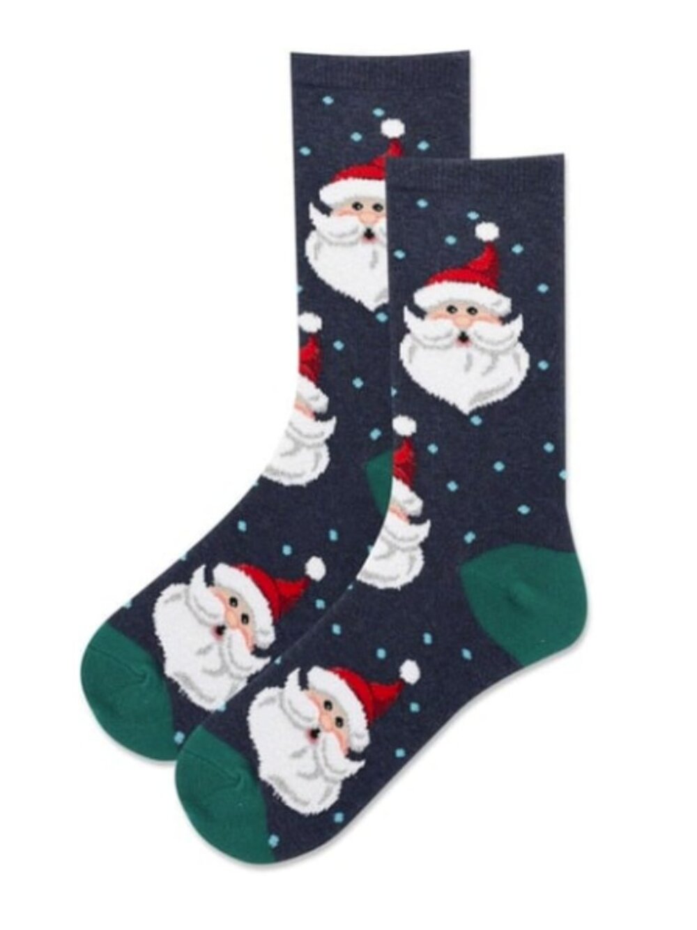 Women's HOTSOX Crew Socks NWT | Santa Face Socks